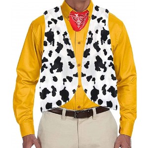 SMIFCAALOR Mens Cow Print Costume Vest Adult Festival Halloween Sleeveless Cosplay Partywear Hippie Costume Waistcoat…